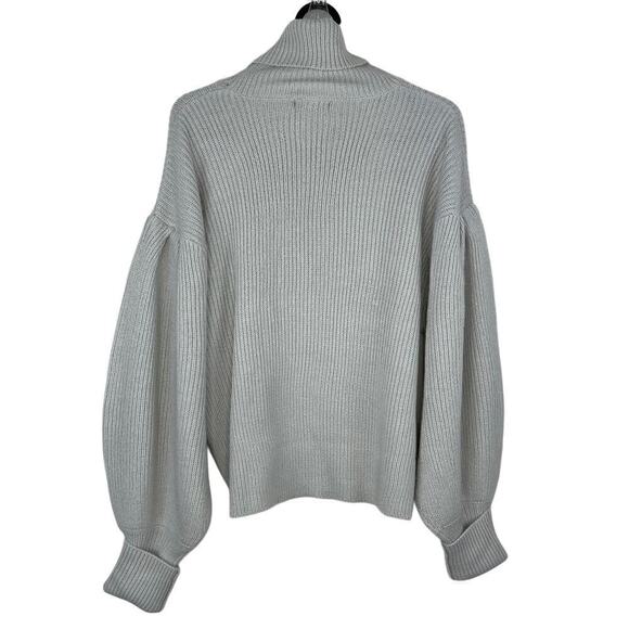 NWT Nasty Gal Roll Neck Puff Sleeve Deep Cuff Jumper in Silver Grey Size Medium - Picture 3 of 8